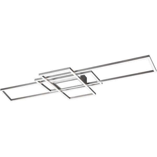 Trio Leuchten Led Deckenleuchte "Mila", Grau (Nickelfarben), H: 6,5Cm, Leuchten, Deckenlampe Inkl. Fernbedienung, Dimmbar, 3000 - 6500K, 105Xx42X6,5 Cm, Led Deckenleuchte-image