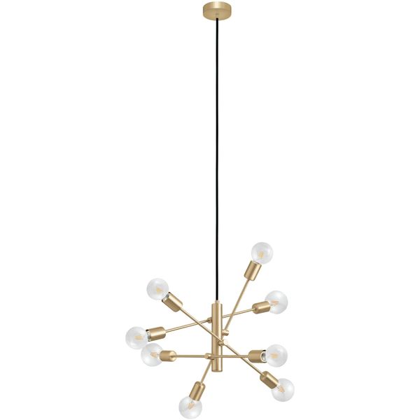 Eglo HäNgeleuchte "Gradoli 1 Pendellampe, Stahl, IP20, E27, HäNgelampe, Wohnzimmerlampe", Grau (Messingfarben), Ø 71Cm H: 110Cm, 1 Stk., Leuchten, Elegante HäNgelampe FüR Esszimmer, KüChe Oder Wohnzimmer, HäNgeleuchte-image