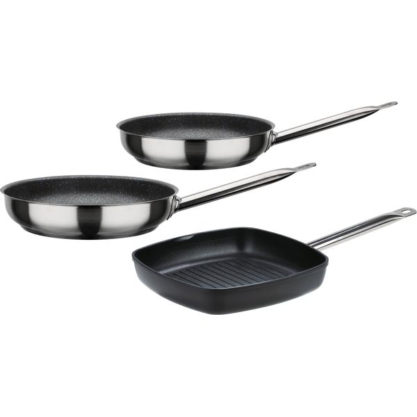 Pfannen-Set Gsw "Le Chef Profi", Silber (Silberfarben, Schwarz), Ø:28Cm, Pfannen, Induktion-image