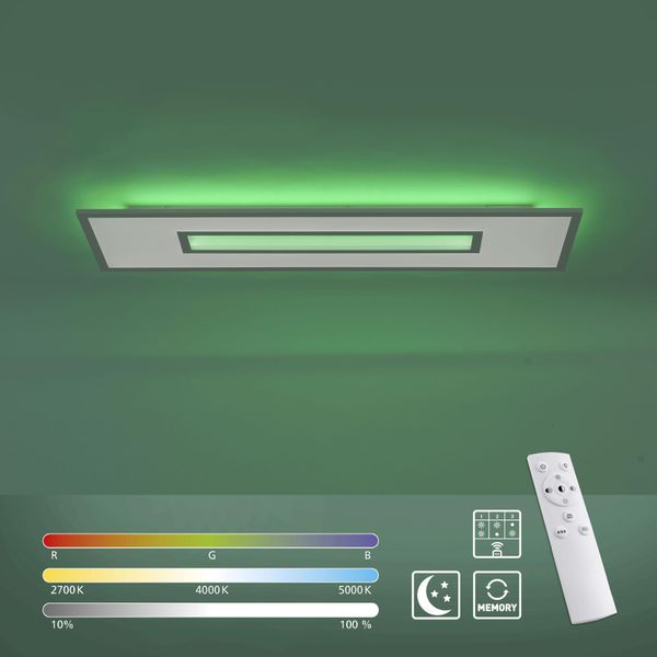 Just Light LED Deckenleuchte "Recess", Weiß, 1, 1 Stk., Leuchten, Dimmbar üBer Fernbedienung, LED Panels-image