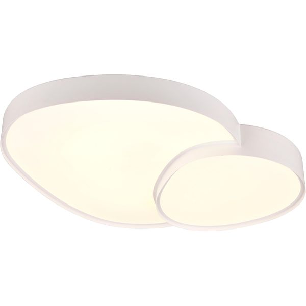 Trio Leuchten Led Deckenleuchte "Rise, Led Deckenlampe 45W 5300 Lumen Warmweiß Bis Kaltweiß 2700-6500K", Weiß (Weiß Matt), 1, H: 11,5Cm, 1 Stk., Leuchten, Fernbedienung Dimmbar Memoryfunktion Nachtlicht Cct Lichtfarbe WäHlbar, Led Deckenleuchte-image