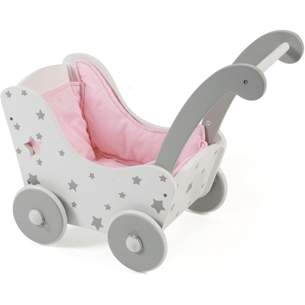 Puppenwagen CHIC2000 "Aus Holz", Grau (Stars Grau), Puppenwagen, Kinderb:31Cm H:45Cm T:55Cm, Mitteldichte Faserplatte (Mdf), B:31Cm H:45Cm T:55Cm-image