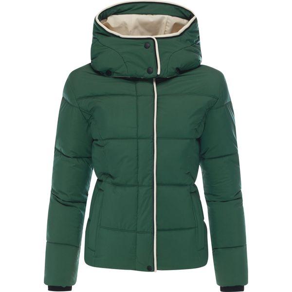 Winterjacke Ragwear "Gleama Youmodo", Damen, Gr. Xxl (44), FlaschengrüN, Obermaterial: 100% Polyester. Innenfutter: 100% Polyester. Wattierung: 100% Polyester, Tailliert HüFtlang, Hoch Geschlossener Ausschnitt, Eng RippstrickbüNdchen, Jacken Winterjacke, Wasserdichte Damen Steppjacke Mit Abnehmbarer Kapuze-image