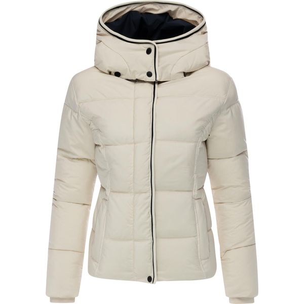 Winterjacke Ragwear "Gleama Youmodo", Damen, Gr. L (40), Ecru, Obermaterial: 100% Polyester. Innenfutter: 100% Polyester. Wattierung: 100% Polyester, Tailliert HüFtlang, Hoch Geschlossener Ausschnitt, Eng RippstrickbüNdchen, Jacken Winterjacke, Wasserdichte Damen Steppjacke Mit Abnehmbarer Kapuze-image