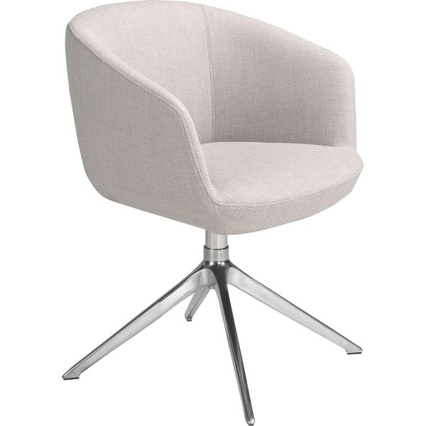 Sedia Girevole Angel Cerdá In Tessuto Grigio Chiaro 4133-image