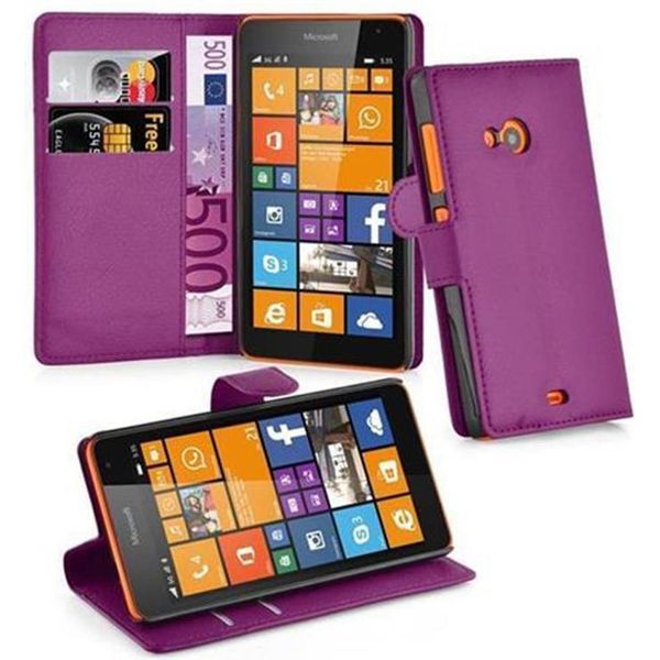 Cadorabo Custodia Per Nokia Lumia 535 Custodia Protettiva Per Cellulare Viola Custodia Cover Chiusura Magnetica-image