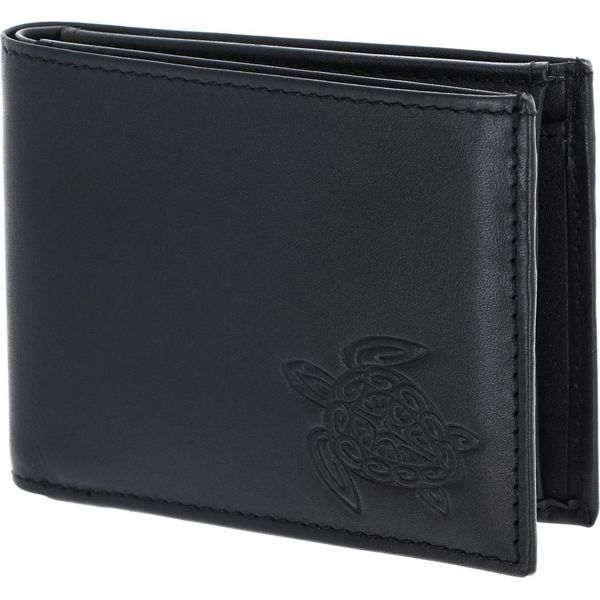 Oxmox Pelle Portafoglio Leather PocketböRse Turtle Embossed Black Nero-image