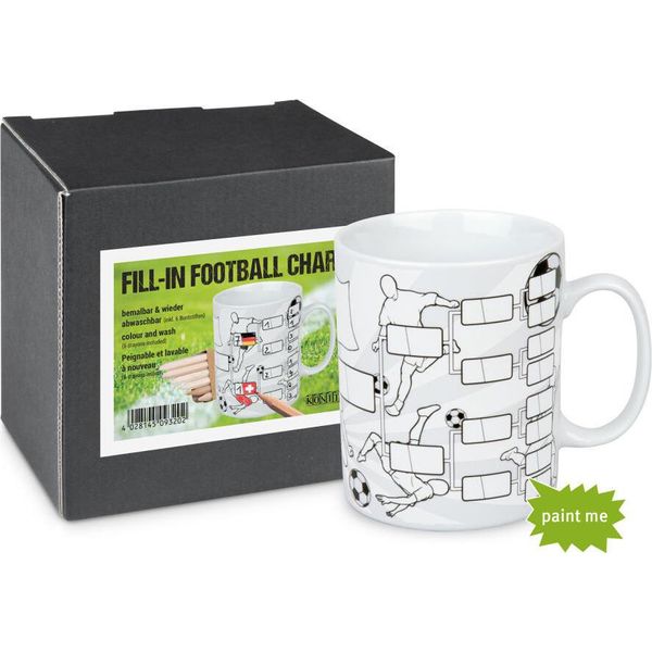 KöNitz Fill Football Table Self Made Mug, Tazza, Tazza Da Caffè, 6 Penne, Porcellana, 490 Ml, 11 5 330 2287-image