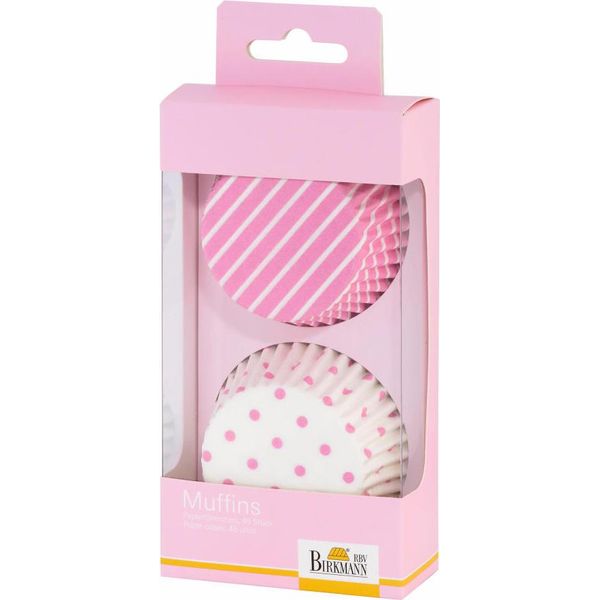 Birkmann Pirottini Di Carta Colour Splash, Pirottini Per Muffin, Stampo, Carta, Rosa, Ø 7 Cm, 48 Pezzi, 443884-image