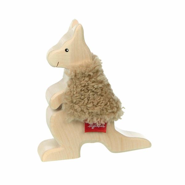 Sigikid Cudly Wudly Animale Di Legno Canguro, Figura Di Legno, Figura Di Gioco, Giocattolo Di Legno, Giocattolo, Decorazione, 39519-image