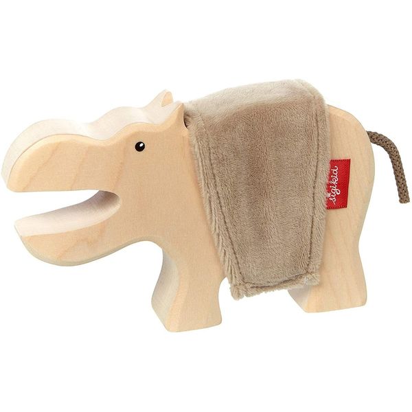 Sigikid Cudly Wudly Animale Ippopotamo In Legno, Figura In Legno, Figura Da Gioco, Giocattolo In Legno, Giocattolo, Decorazione, 39507-image