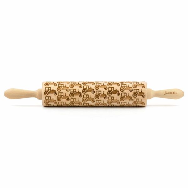 Folkroll Trattore A Rullo Per Pasta, Grande, 43 Cm, Mattarello, Rullo Per Goffratura, Motivo, Motivo, Rullo, Legno Di Faggio, 332764-image