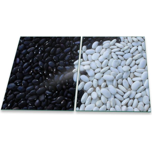 Piastra Di Copertura Per Piano Cottura In Ceramica 2 Pezzi 2X40X52 Cibo Nero Bianco Coprire Il Vetro Del Piano Cottura-image