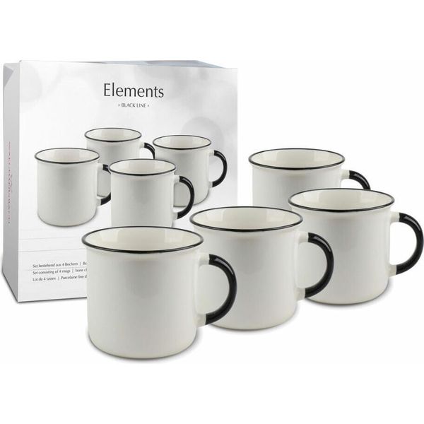 WäChtersbach Tazza Da Caffè Elements Nero Linea H9,5Cm Set Di 4-image
