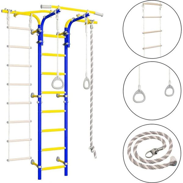 Spalliera In Metallo Per Bambini Kometa Next 2 Giallo-Verde Chiaro | Parete Da Ginnastica Kometa Next 2 | Parete Da Arrampicata Kometa Next 2-image