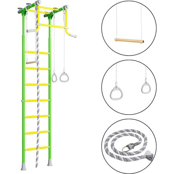 Wallbarz Win 1D Parete Di Arrampicata Parete Di Ginnastica Parete Di Arrampicata Attrezzature Di Ginnastica Per Bambini Al Coperto Con Montaggio A Soffitto-image