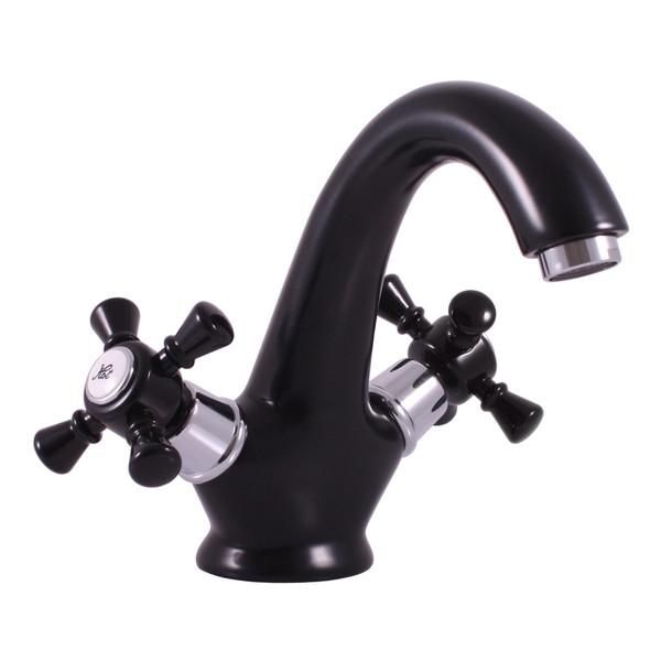 SlezáK-Rav Miscelatore Per Lavabo SlezáK Rav Morava Retro MK328CMATC Colore: Nero Opaco/Cromo, Dimensione: 3/8''-image
