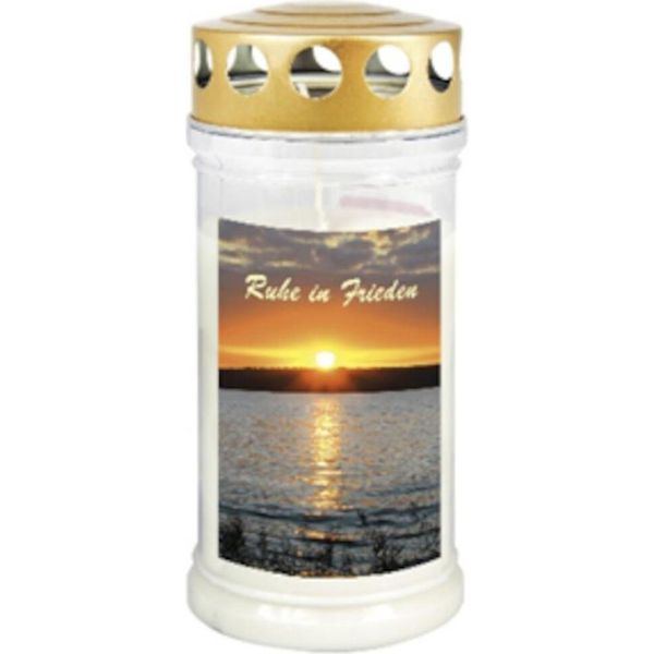 Candela Commemorativa Jeka 100% Olio Vegetale Tramonto Candela Tomba Luce Tombale 17 Cm Di Altezza-image