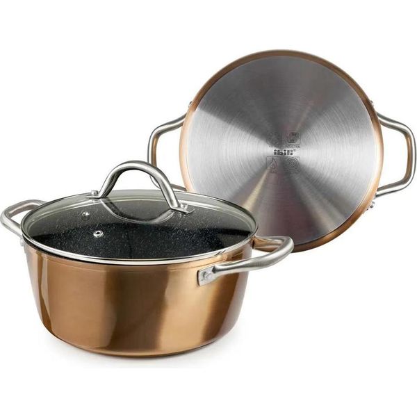 Ibili Natura Casseruola In Rame Da 20 Cm Argento Argento Taglia Unica-image