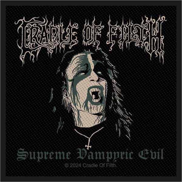 Cradle Of Filth - Taglia Standard - Toppa "Supreme Vampiric Evil"", Tessuto RO10964 (Taglia Unica) (Nero/Bianco)"-image
