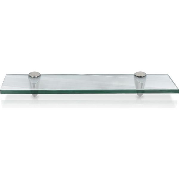 Mensola In Vetro 60X10X0,8 Cm Con Supporto Mensola In Vetro Mensola Da Parete Mensola Da Bagno Mensola Da Appendere Vetro Trasparente-image