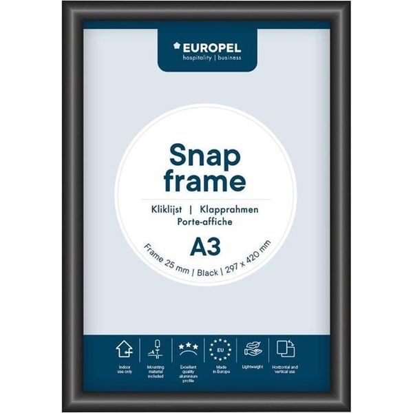 Europel 355029 Europel Premium Cornice Per Poster, Din A3, 25 Mm, Nero-image