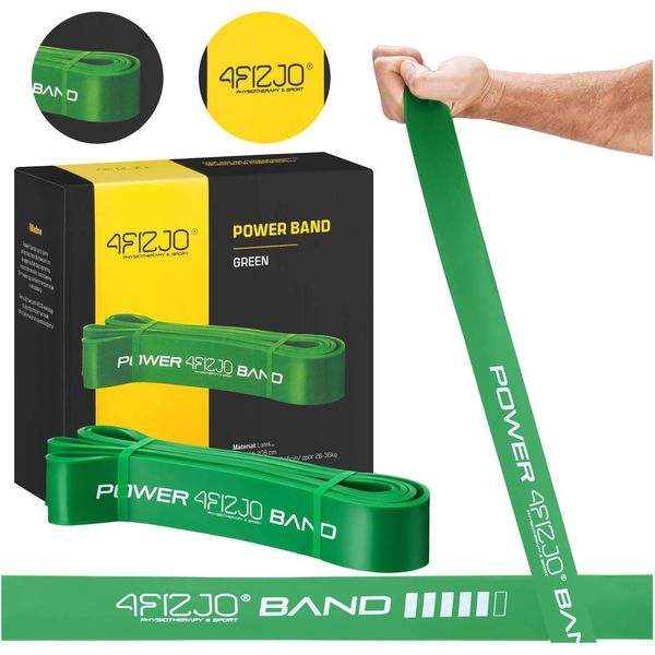 Power Band 4FIZJO Fascia Per Il Fitness Fascia Di Resistenza Fascia Di Resistenza Verde 4,5 Cm-image