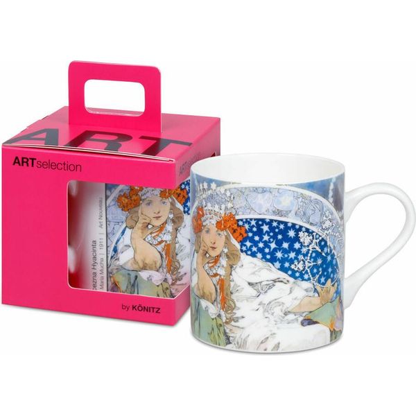 Tazza KöNitz Princezna Hyacinta - Alfons Mucha, In Confezione Regalo, Bone China, Blu, 400 Ml, 11 5 004 2801-image