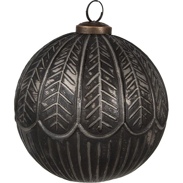 Guaina Natalizia Clayre & Eef Ø 12X12 Cm In Vetro Nero-image