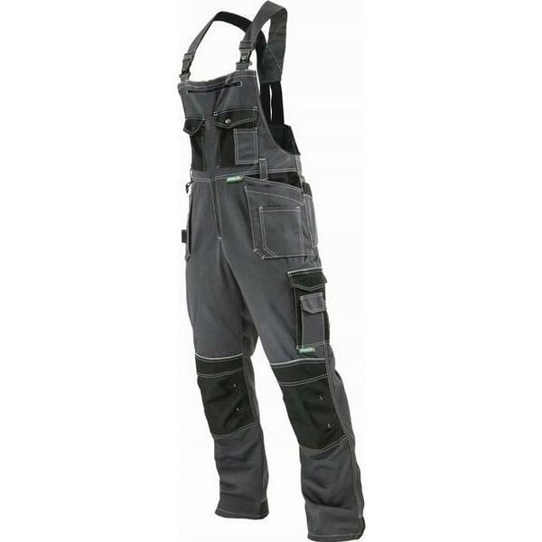 Pantaloni Da Lavoro Grigio-Neri Con Bretelle S-image