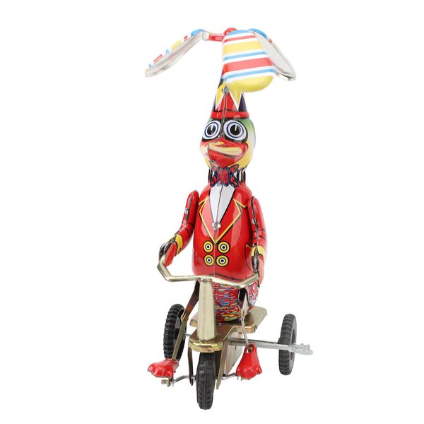 Anatra Su Bicicletta Giocattolo Di Latta, Giocattolo Retrò A Vento, Giocattolo Retrò A Orologeria, Giocattolo Di Latta A Vento, Giocattolo Di Latta A Orologeria, Giocattolo A Vento-image