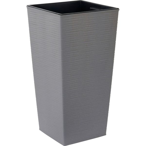 Fioriere Siena Garden Nizza Groove Grigio Effetto Scanalato, 35 X 35 X 68 Cm-image