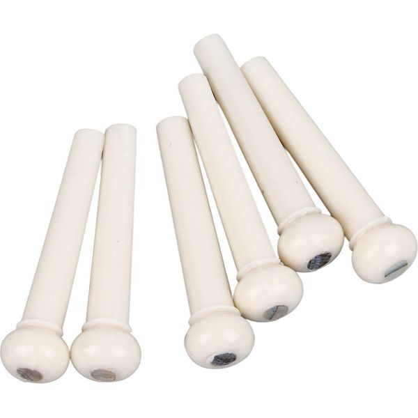6Pcs Chitarra Acustica B-Pins Di Ricambio Per Un Suono Migliore E Una Facile Installazione, Si Adatta Alla Maggior Parte Delle Chitarre (Bianco)-image