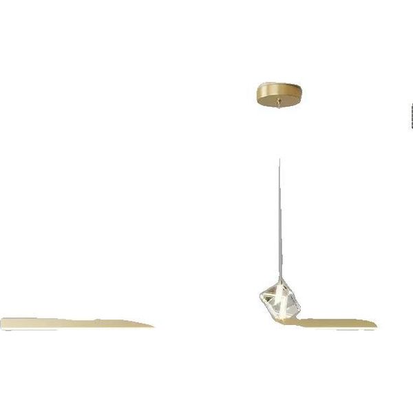 Lampada A Sospensione, Design Moderno E Minimalista, Led Ad Alta Efficienza Energetica, A-L80Cm-Oro, Dimmerabile Con Telecomando-image