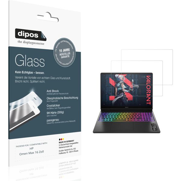 2X Pellicola Protettiva Per Hp Omen Max 16 Zoll Protezione Vetro Flessibile 9H Dipos-image