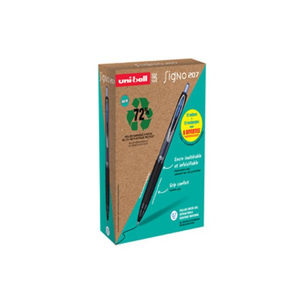 Uni-Ball LTUMN207/12+6 B Uni-Ball Roller A Inchiostro Gel Signo 207E, Value Pack, Blu-image