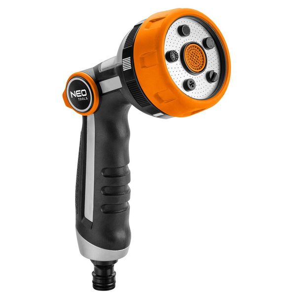 Neo Tools Irrigatore A Pistola, Con Getto Regolabile 5 Funzioni, On/Off Con Comando A Pollice, Arancione/Nero, 15-708-image