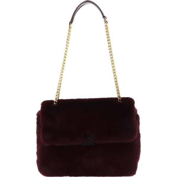 Ted Baker Borsa A Tracolla Borsetta Anilie Detail Faux Fur Shoulder Bag Wine Bordeaux-image