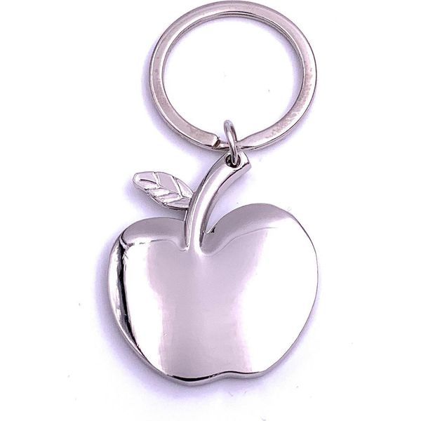 Onwomania Portachiavi Frutta Mela Portachiavi Metallo Argento-image