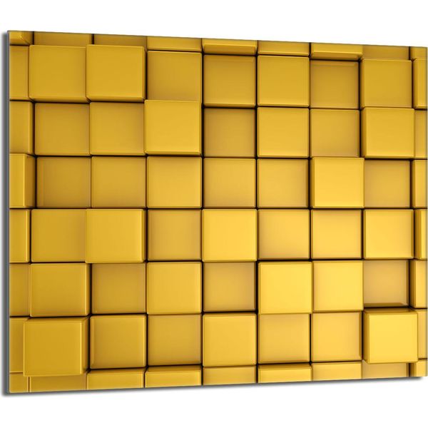 Piano Cottura 60X52 Coperchio Per Piano Cottura In Ceramica Paraspruzzi Piatto In Vetro Tagliere Decorativo, Pezzo Giallo-image