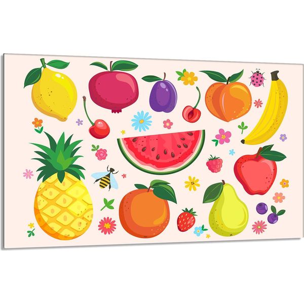 Piastra Di Copertura Del Piano Cottura 80X52Cm 1 Pezzo In Ceramica, Paraschizzi, Color Frutta-image
