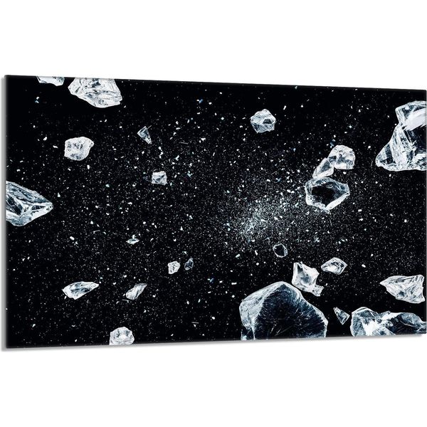 Piastra Di Copertura Del Piano Cottura 80X52Cm 1 Pezzo In Ceramica, Paraschizzi, Nero Ghiaccio-image