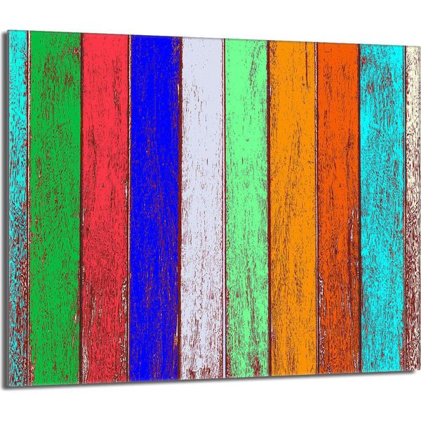 Piastra Di Copertura Del Piano Cottura 60X52 Coperchio Del Piano Cottura In Ceramica Paraspruzzi Piatto In Vetro Tagliere Decorativo, Legno Colorato-image