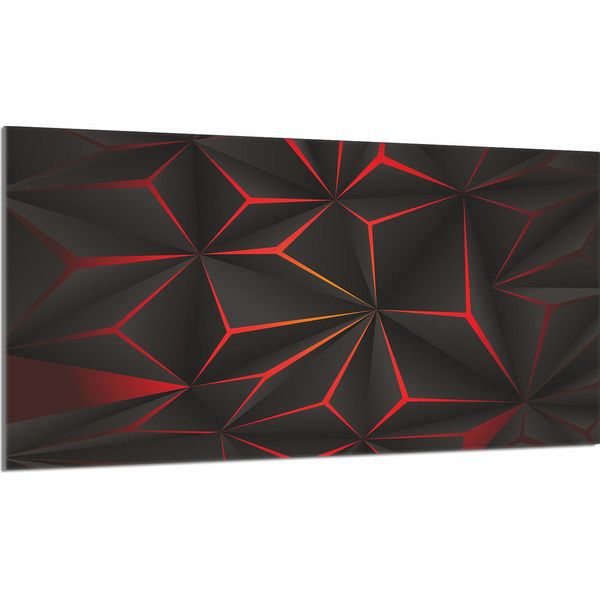 Piastra Di Copertura Del Piano Cottura 90X52 Coperchio Del Piano Cottura In Ceramica Paraspruzzi Piatto In Vetro Tagliere Decorativo, Pezzo Nero-image