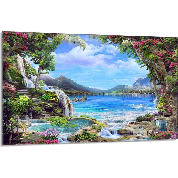 Piastra Di Copertura Per Piano Cottura 80X52Cm 1 Pezzo In Ceramica Per Copertura Piano Cottura, Paesaggio Colorato-image