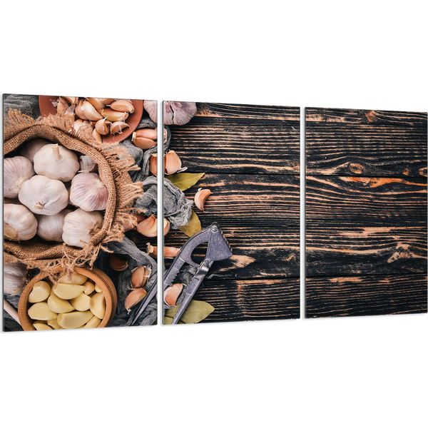 Piastre Copri Fornelli 3 Pezzi 30X52 Copri Piano Cottura In Ceramica Vetro, Legno Verdure-image