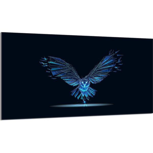 Piastra Di Copertura Del Piano Cottura 90X52 Piastra Di Copertura Del Piano Cottura In Ceramica, Tagliere Decorativo, Bird Black-image