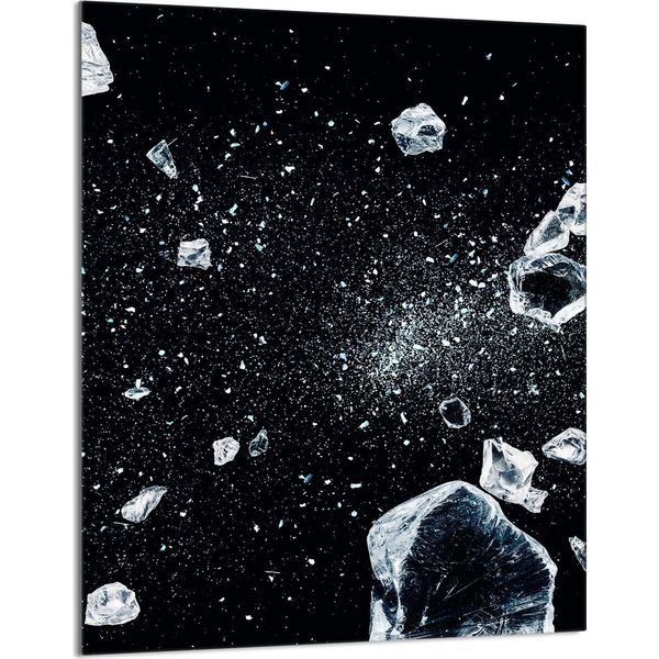 Piastra Di Copertura Del Piano Cottura 40X52 Coperchio Del Piano Cottura In Ceramica Paraspruzzi Piatto In Vetro Tagliere Decorativo, Nero Ghiaccio-image