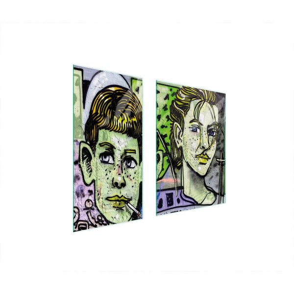 Piastre Copri Fornelli 2 Pezzi 75X52 Copri Piano Cottura In Ceramica Tagliere In Vetro Graffiti-image