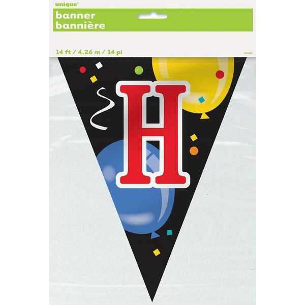 Unique Party - Bandiere - Bandiere, Plastica, Buon Compleanno SG24264 (426,72 Cm) (Colorate)-image